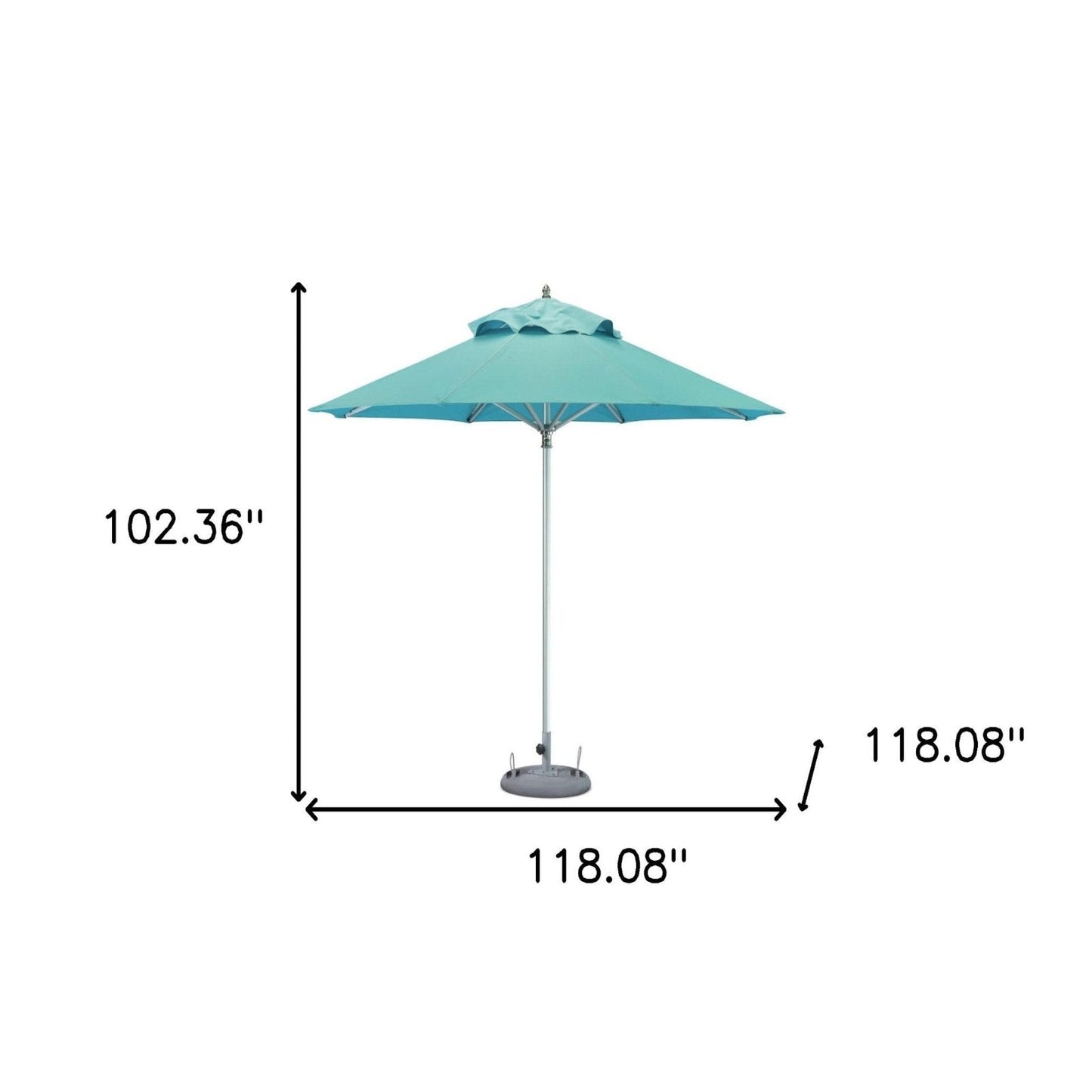 10' Aqua Polyester Round Market Patio Umbrella - Durable Shade Solution for Outdoor Spaces