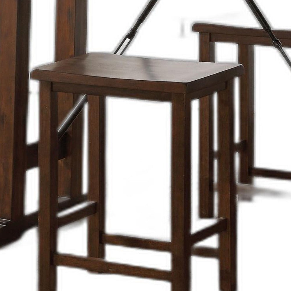 3 Piece Wooden Counter Height Set In Walnut And Black