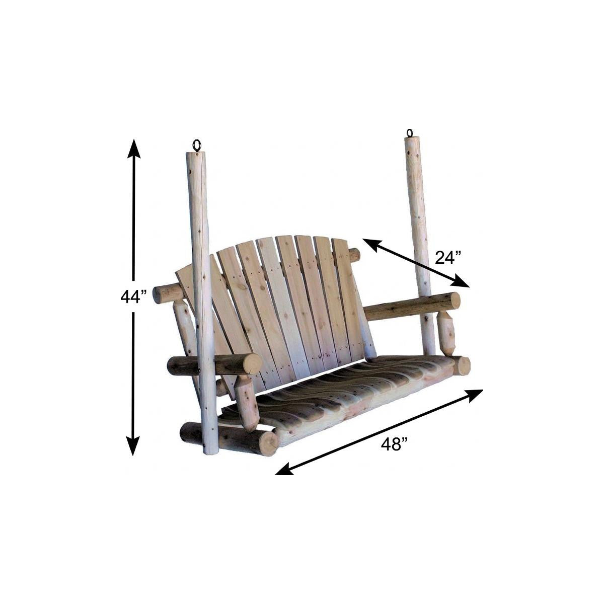 48" X 24" X 48" Natural Wood Porch Swing