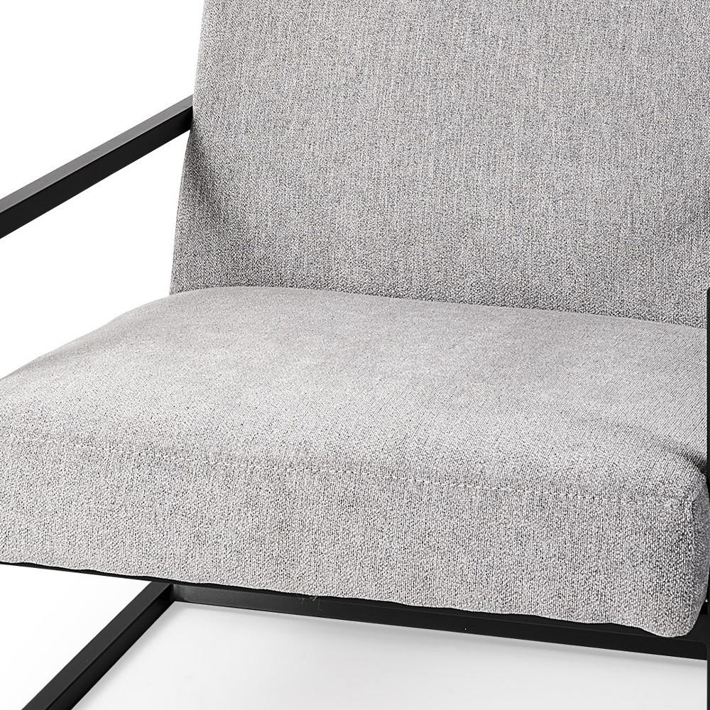 33" Gray and Black Fabric Wingback Chair