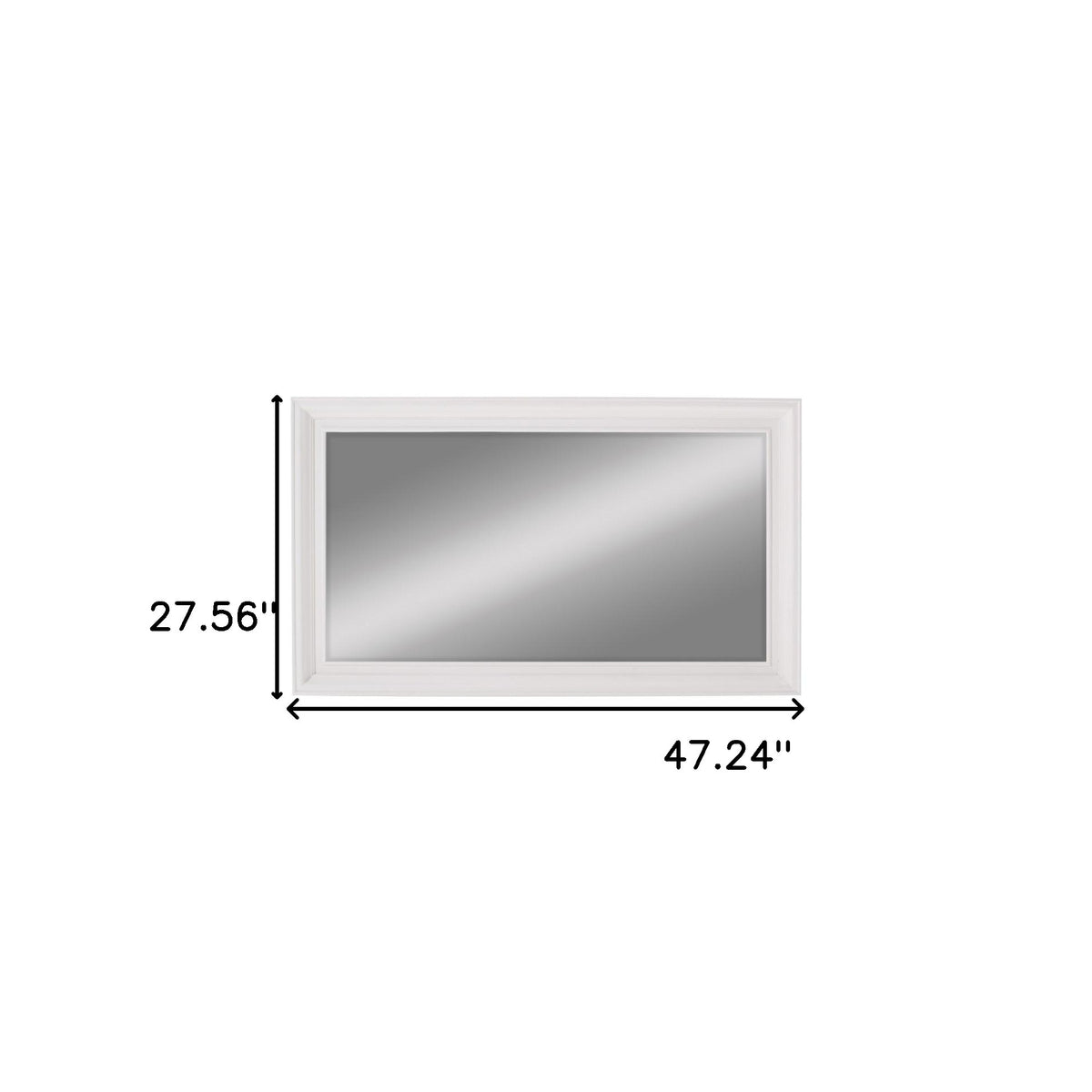 28" White Solid Wood Framed Full Length Hanging Mirror