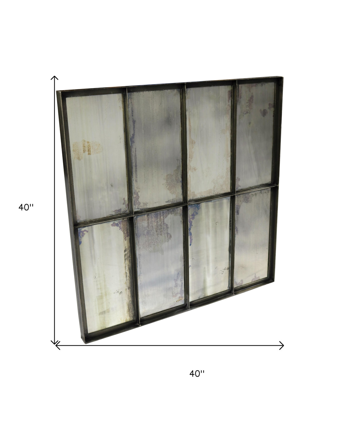 40" Black Square Metal Framed Accent Mirror