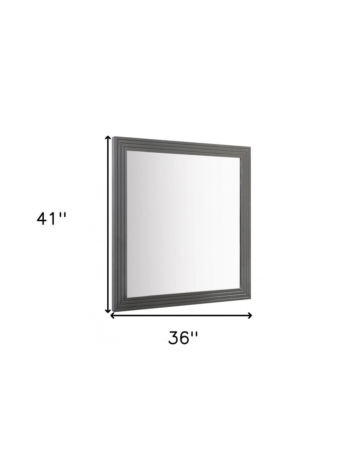 36" Gray Wood Framed Accent Mirror