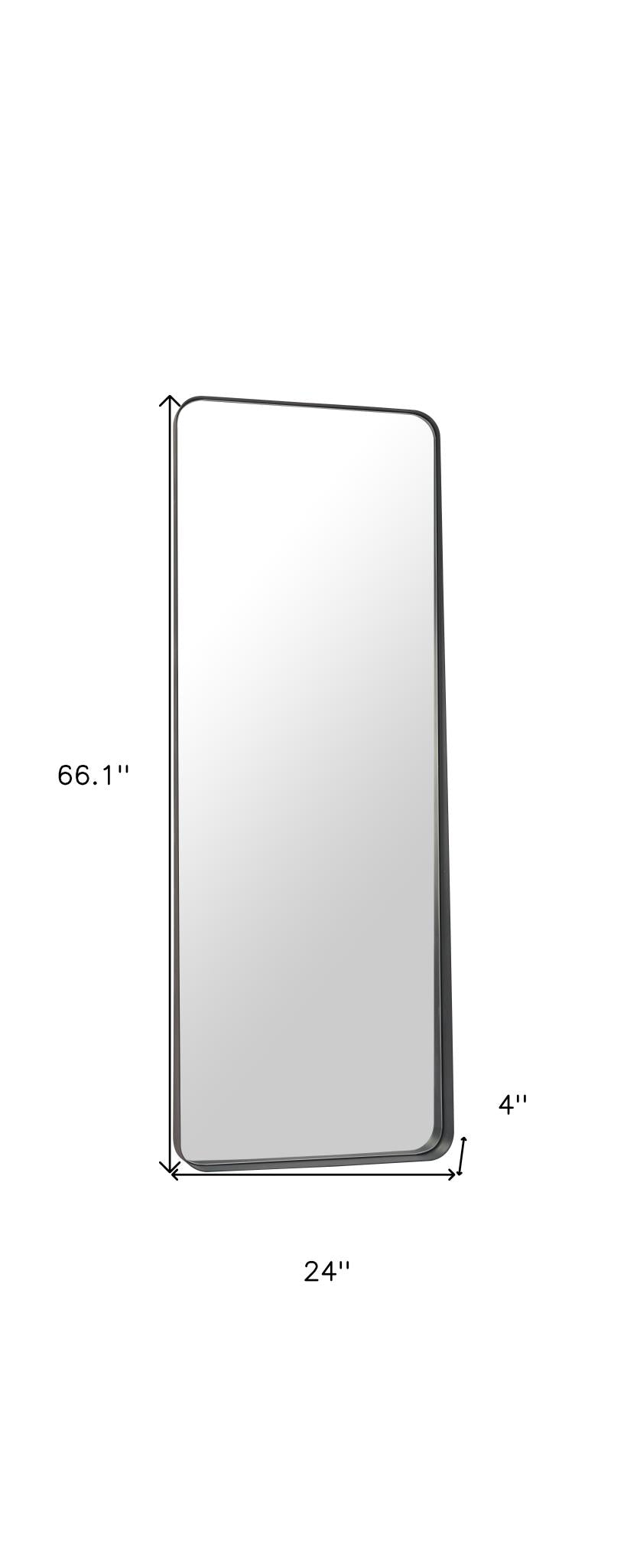 66" Black Steel Framed Full Length Mirror