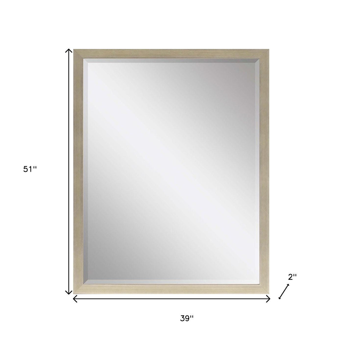 51" Silver Wood Accent Mirror