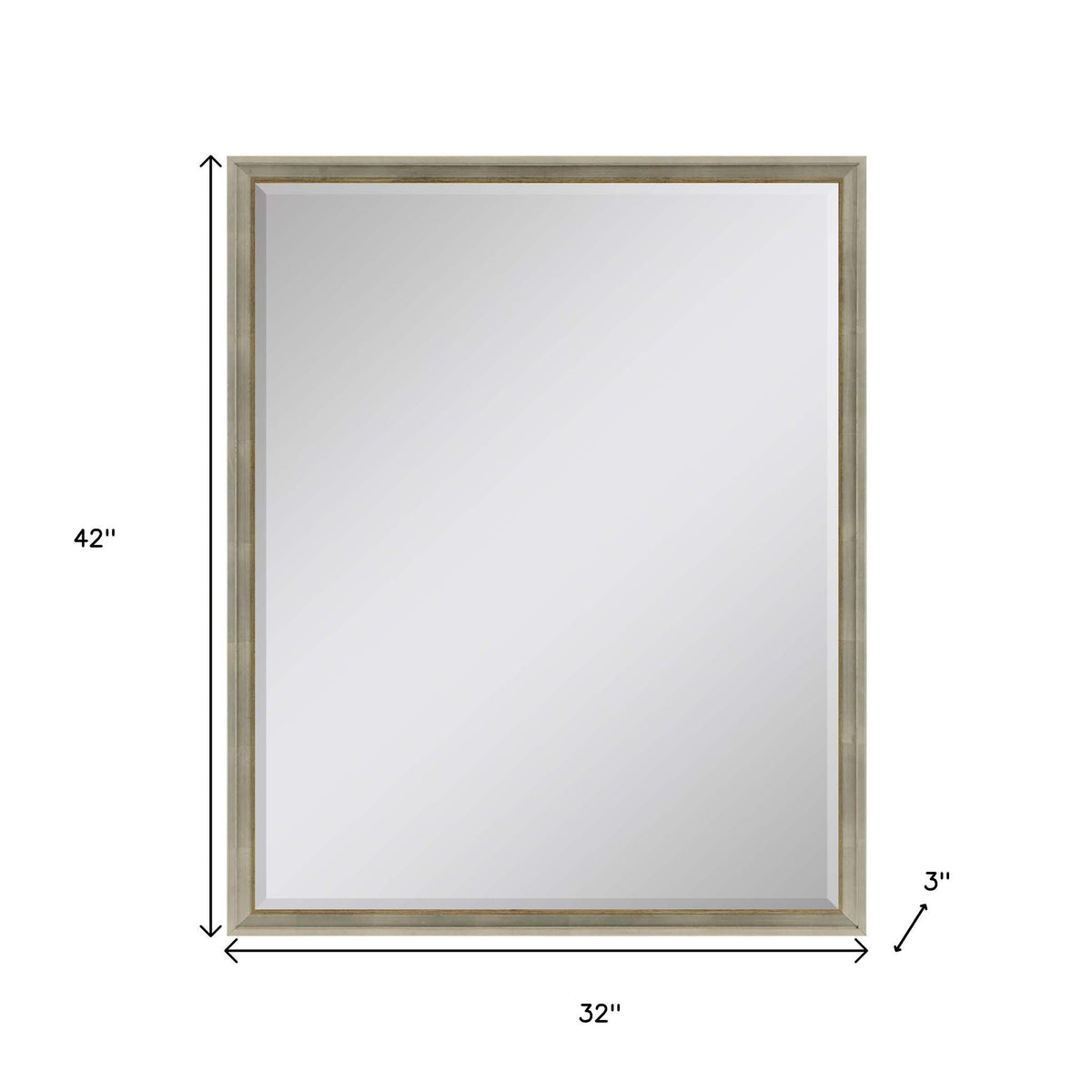 42" Silver Wood Accent Mirror