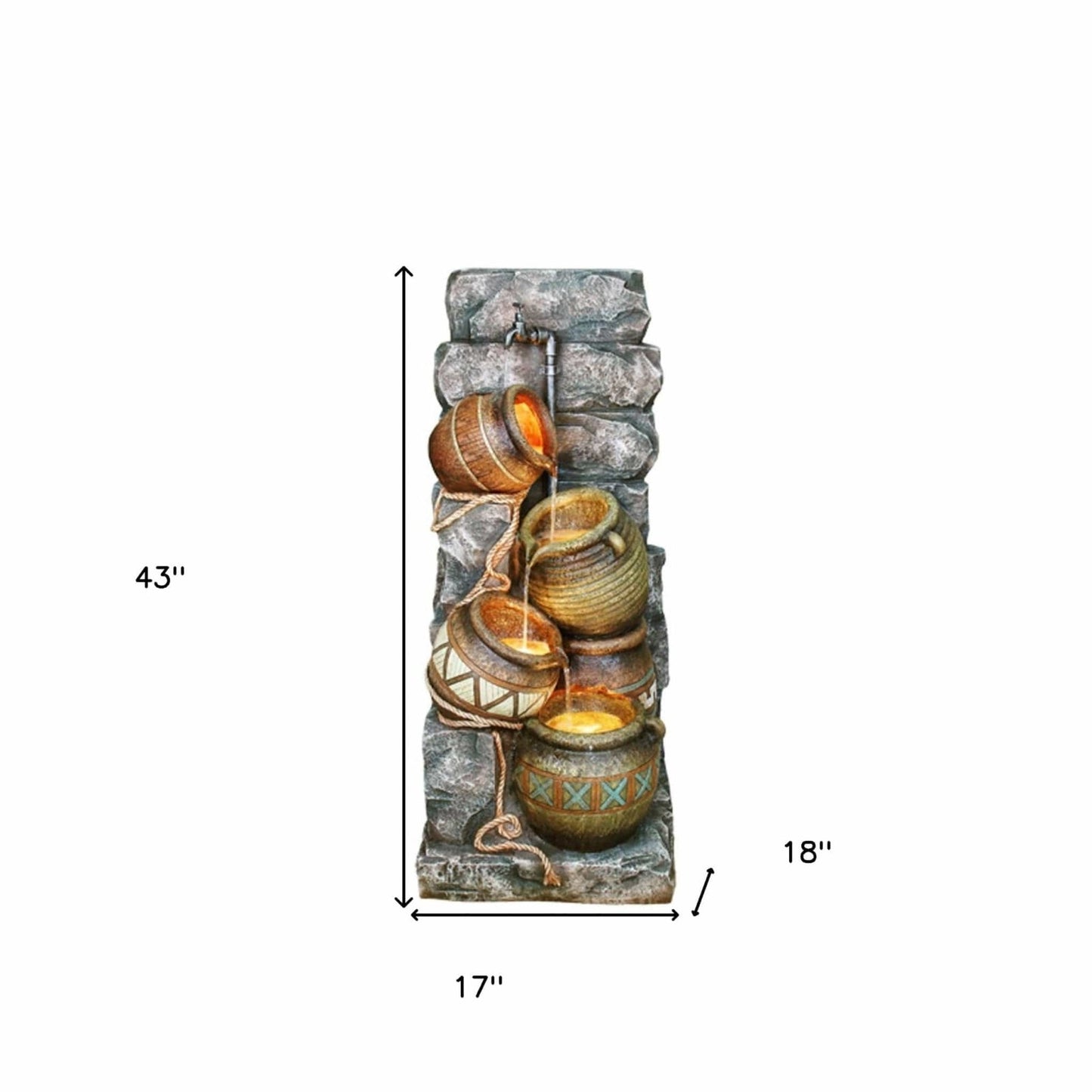 Homeroots 43" Brown/Orange Polyresin Sculpture