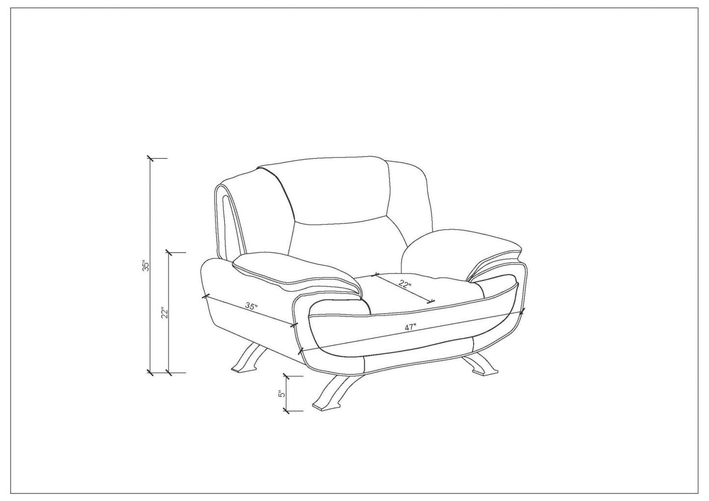 Homeroots Beige Sleek Leather Recliner Chair