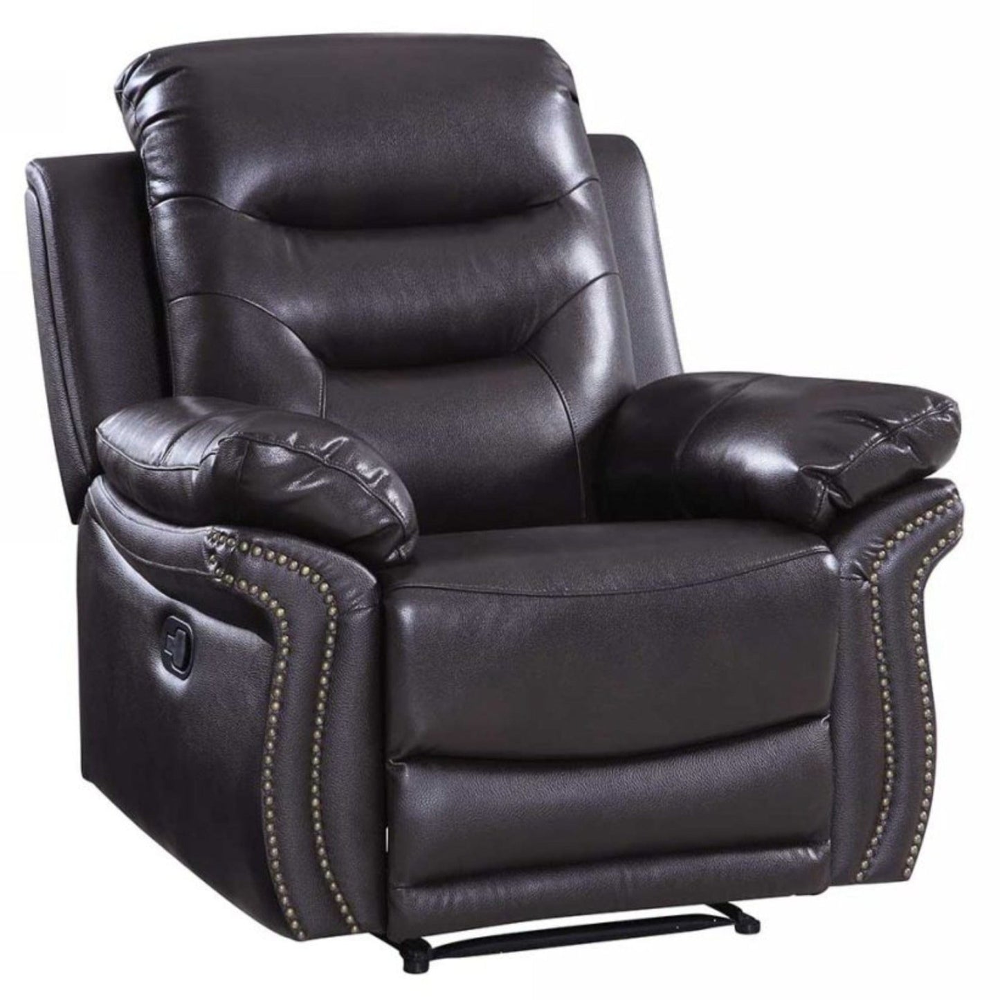 Homeroots Brown Comfortable Leather Recliner Chair