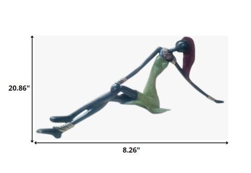 Homeroots West African Vintage Hand Cast Bronze Stylized Female Figurine From Burkina Faso