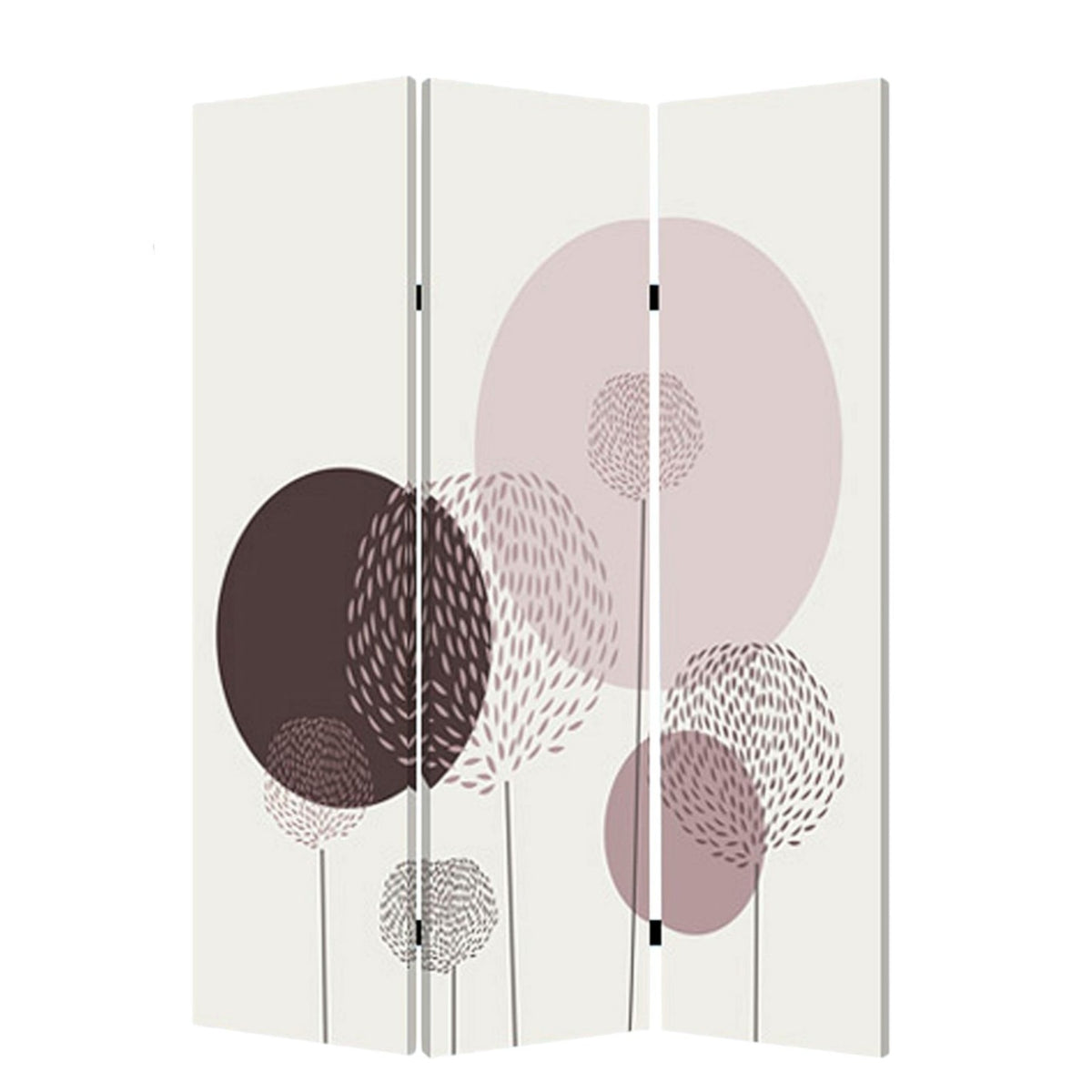 72" Green Canvas Folding Three Panel Screen Room Divider