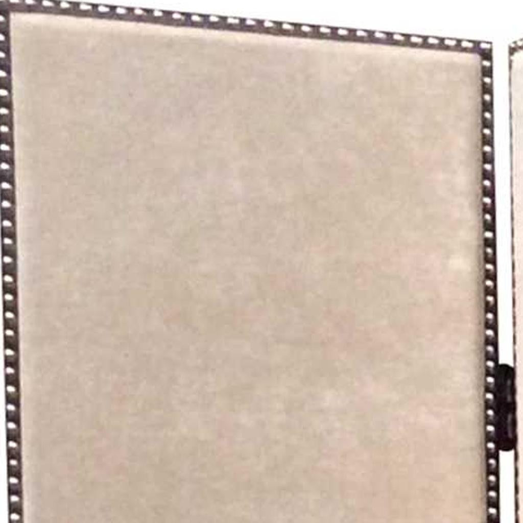 84" Beige Fabric Folding Four Panel Screen Room Divider