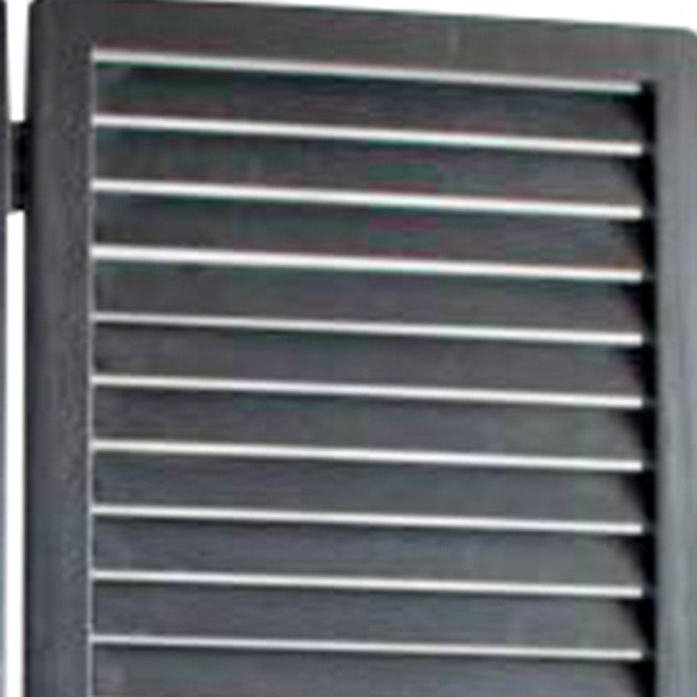 67" Black Wood Folding Three Panel Screen Room Divider
