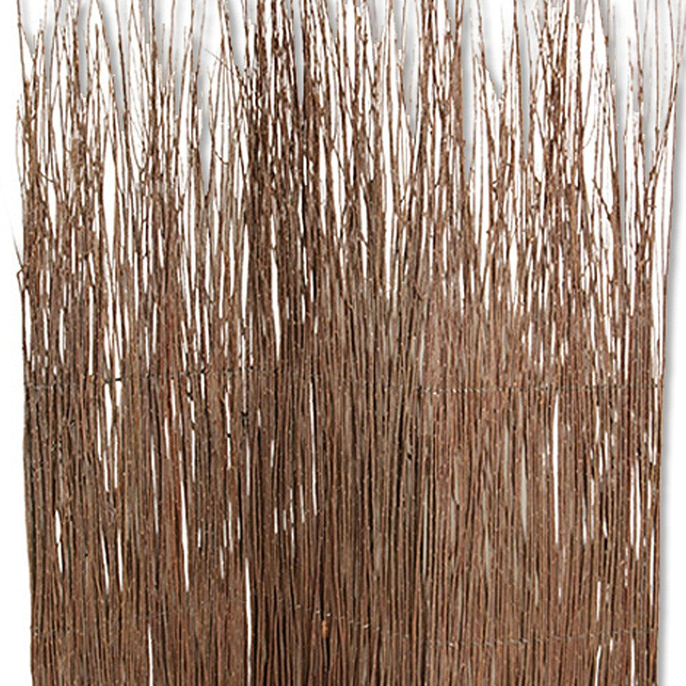 84" Brown Wood Folding Three Panel Screen Room Divider