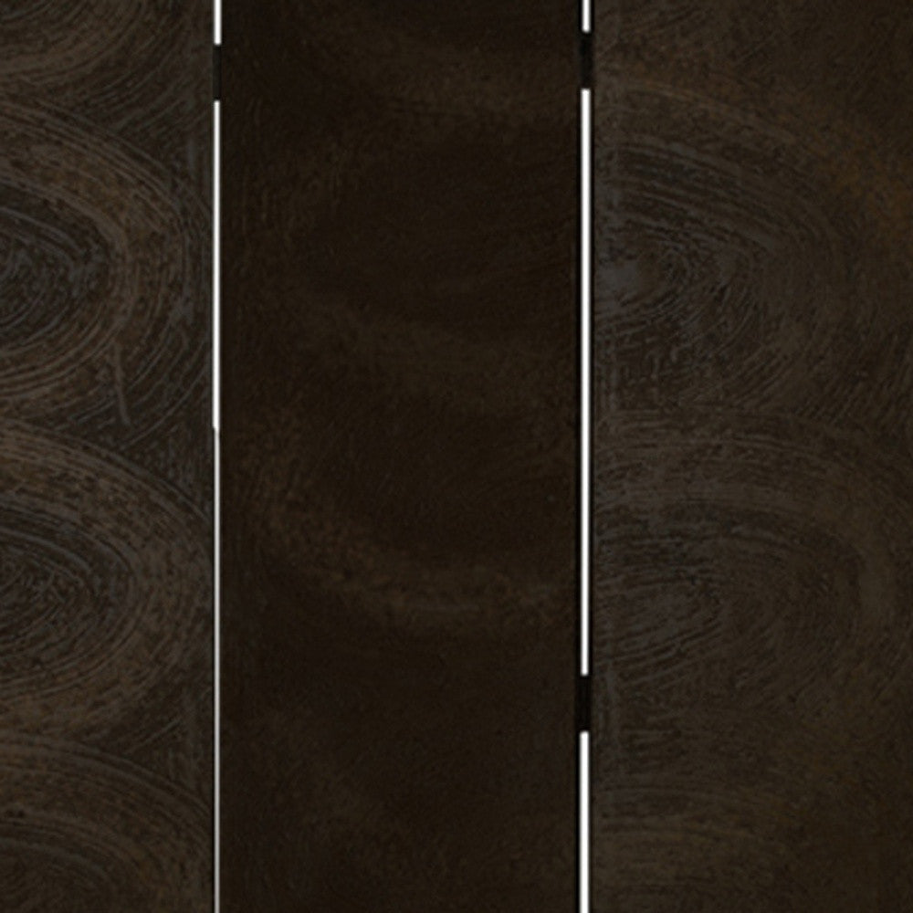 72" Black Canvas Folding Three Panel Screen Room Divider