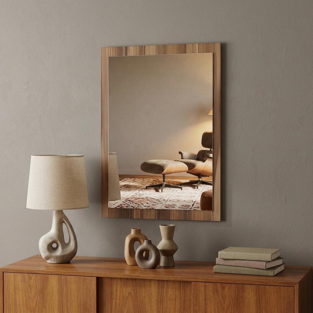 41" Natural Wood Framed Accent Mirror