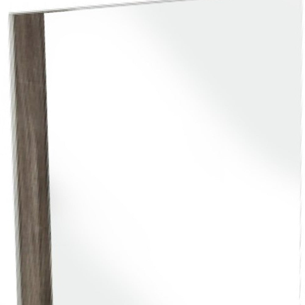 41" Gray Wood Framed Mounted Dresser Mirror
