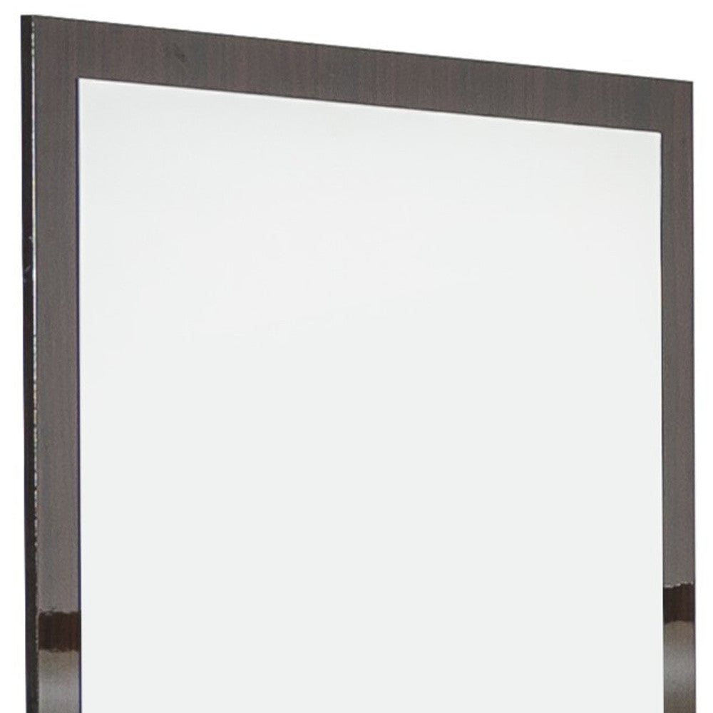 41" Ebony Wood Framed Mounted Dresser Mirror
