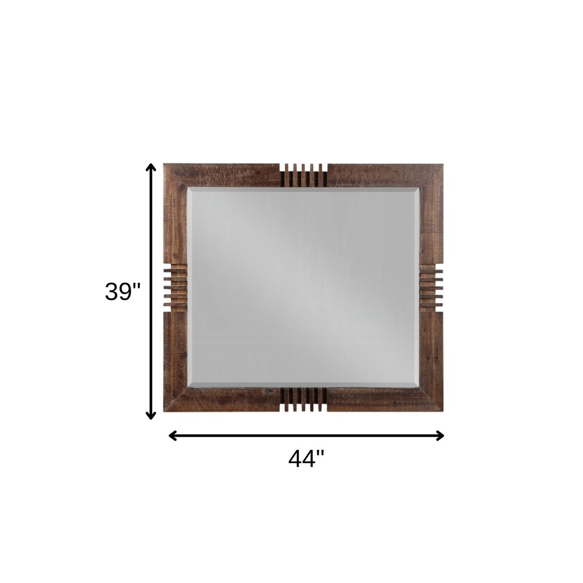 Reclaimed Oak Finish Rectangular Mirror