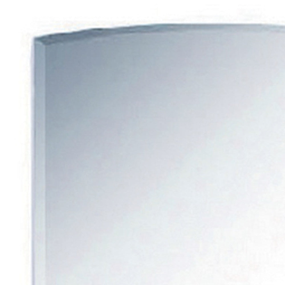 43" White Dresser Mount Frameless Bathroom Vanity Mirror
