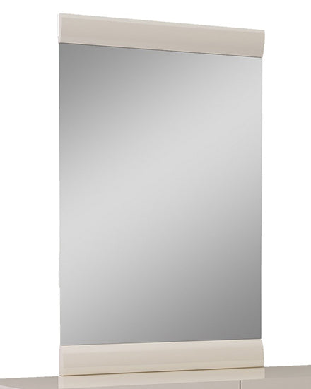 47" Beige Wood Dresser Mount Framed Mirror