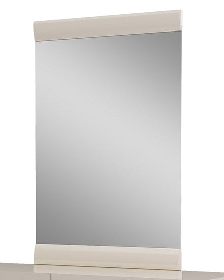 47" Beige Wood Dresser Mount Framed Mirror