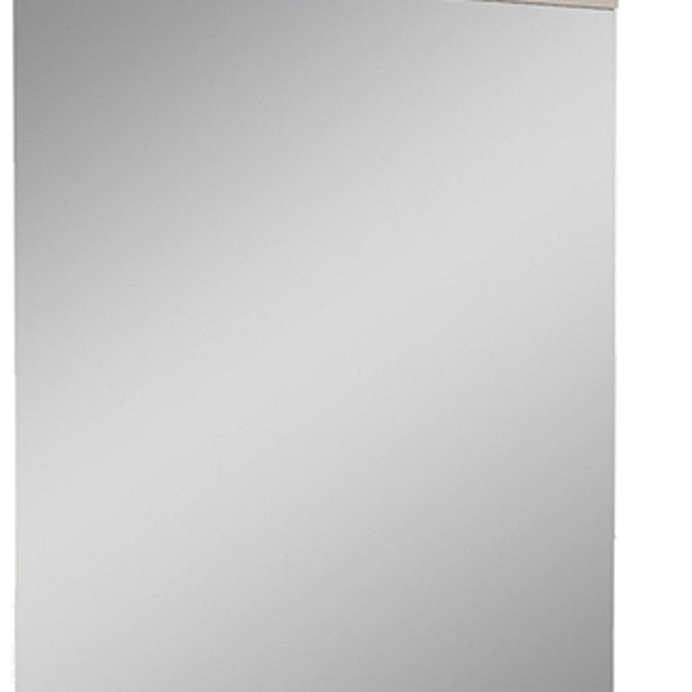 47" Beige Wood Dresser Mount Framed Mirror