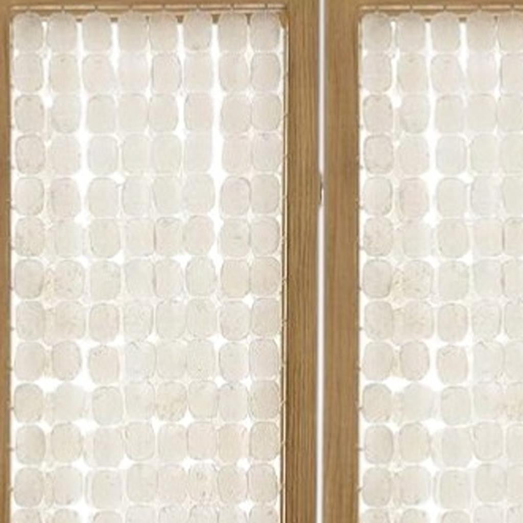 71" Clear Folding Three Panel Screen Room Divider