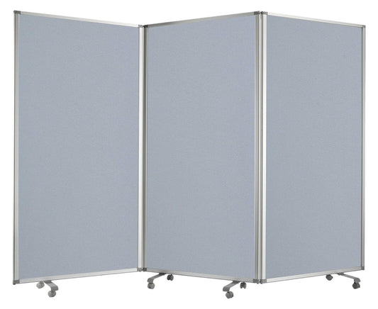 71" Gray Iron Folding Three Panel Screen Room Divider