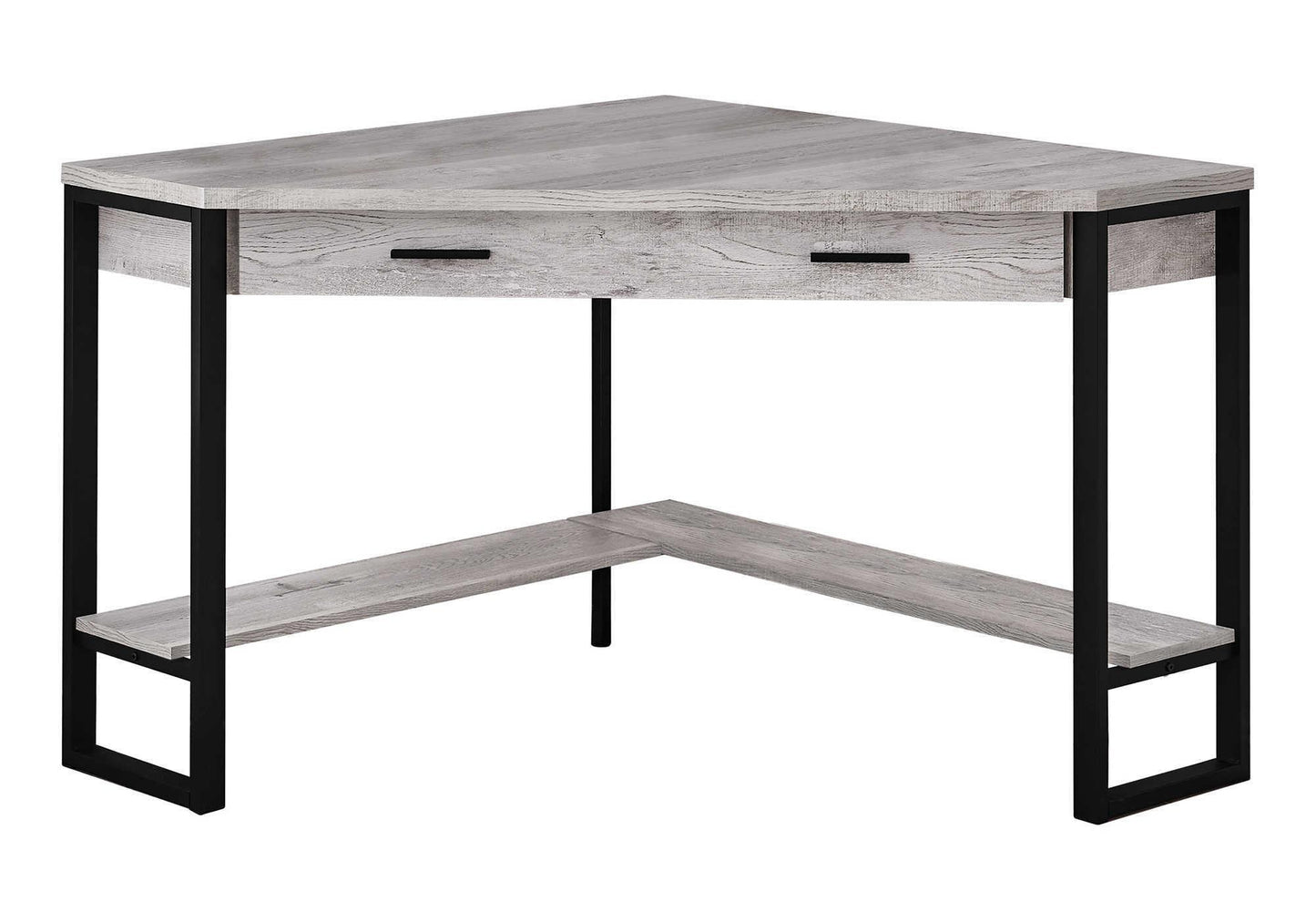 42" Gray and Black Corner Computer Desk