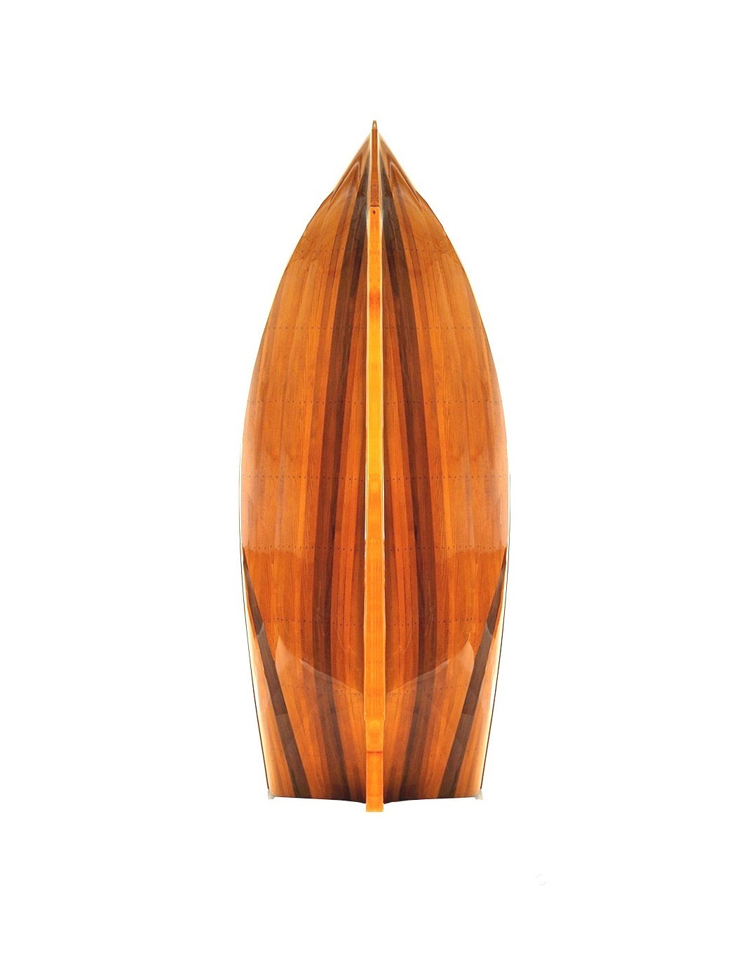 15" Wood Brown Solid Wood Hand Painted Model Boat Tabletop Sculpture