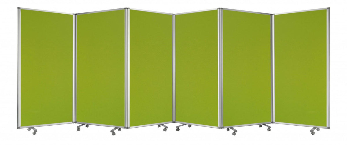 71" Green Iron Folding Six Panel Screen Room Divider