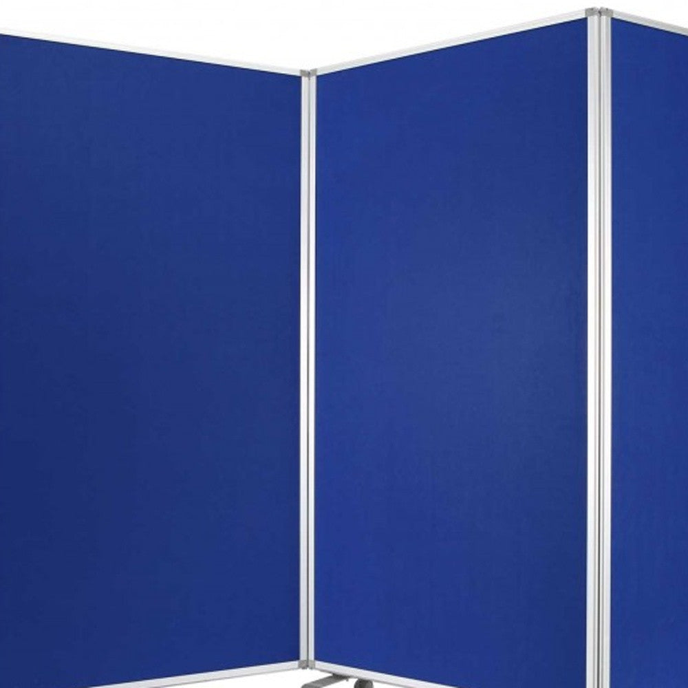 71" Blue Iron Folding Nine Panel Screen Room Divider