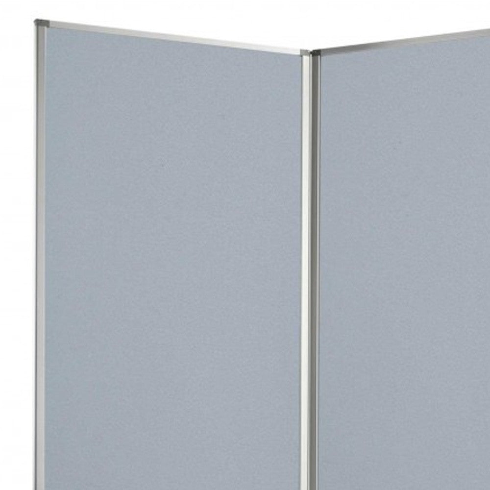71" Gray Iron Folding Nine Panel Screen Room Divider