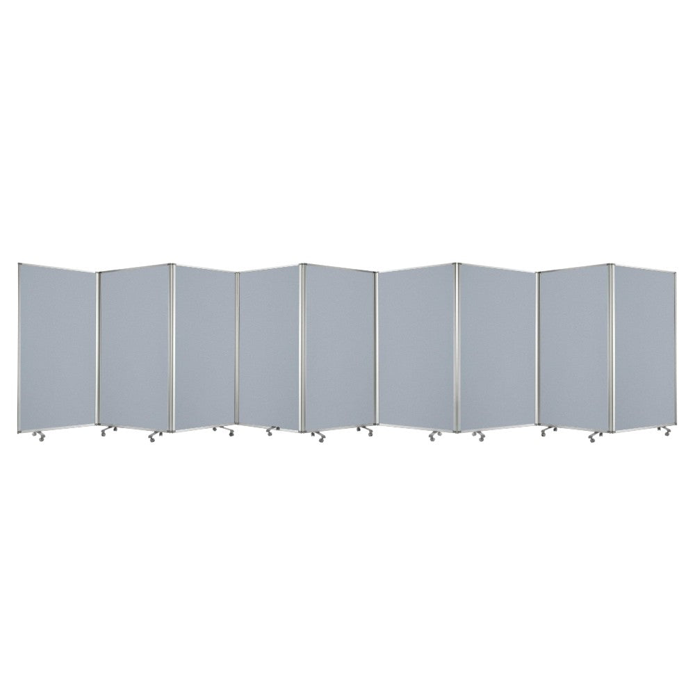 71" Gray Iron Folding Nine Panel Screen Room Divider