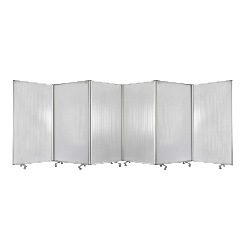 71" Clear Iron Folding Six Panel Screen Room Divider