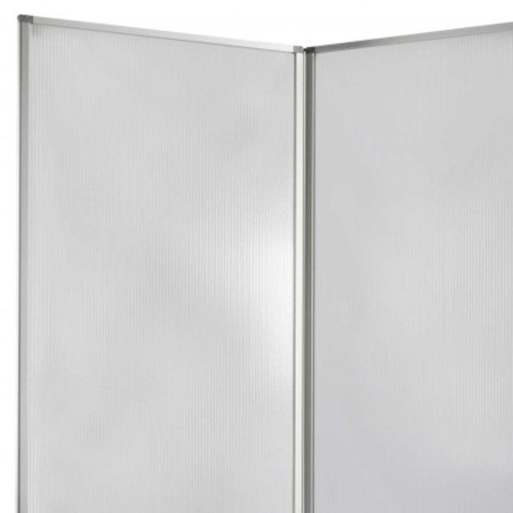 71" Clear Iron Folding Nine Panel Screen Room Divider