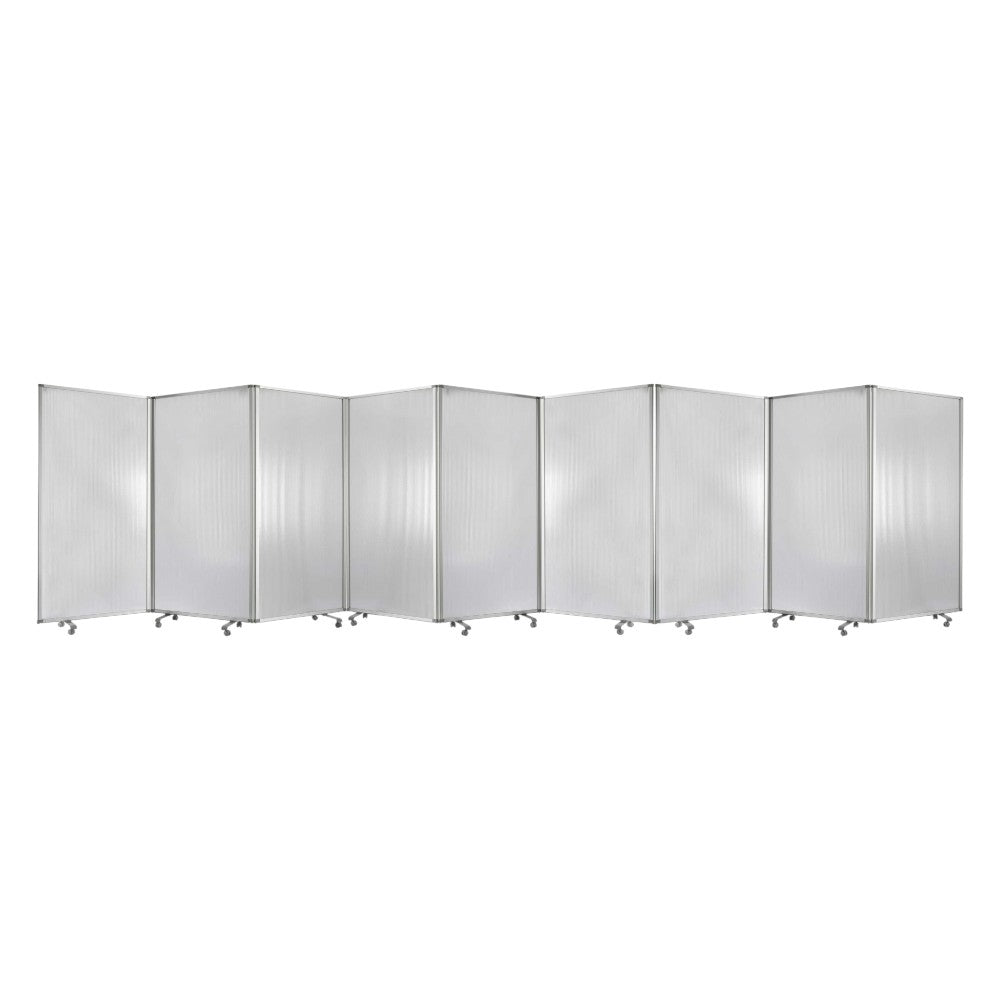 71" Clear Iron Folding Nine Panel Screen Room Divider