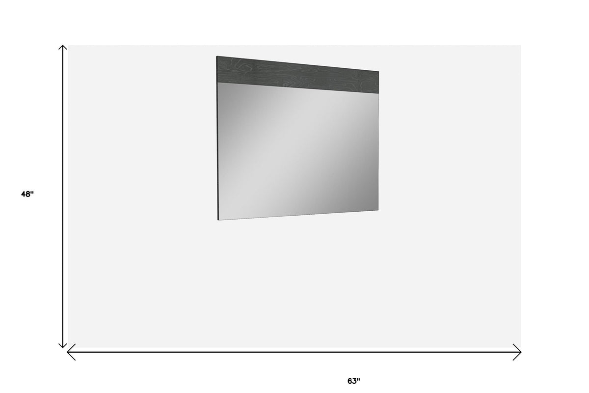 48" Gray Wood Framed Accent Mirror