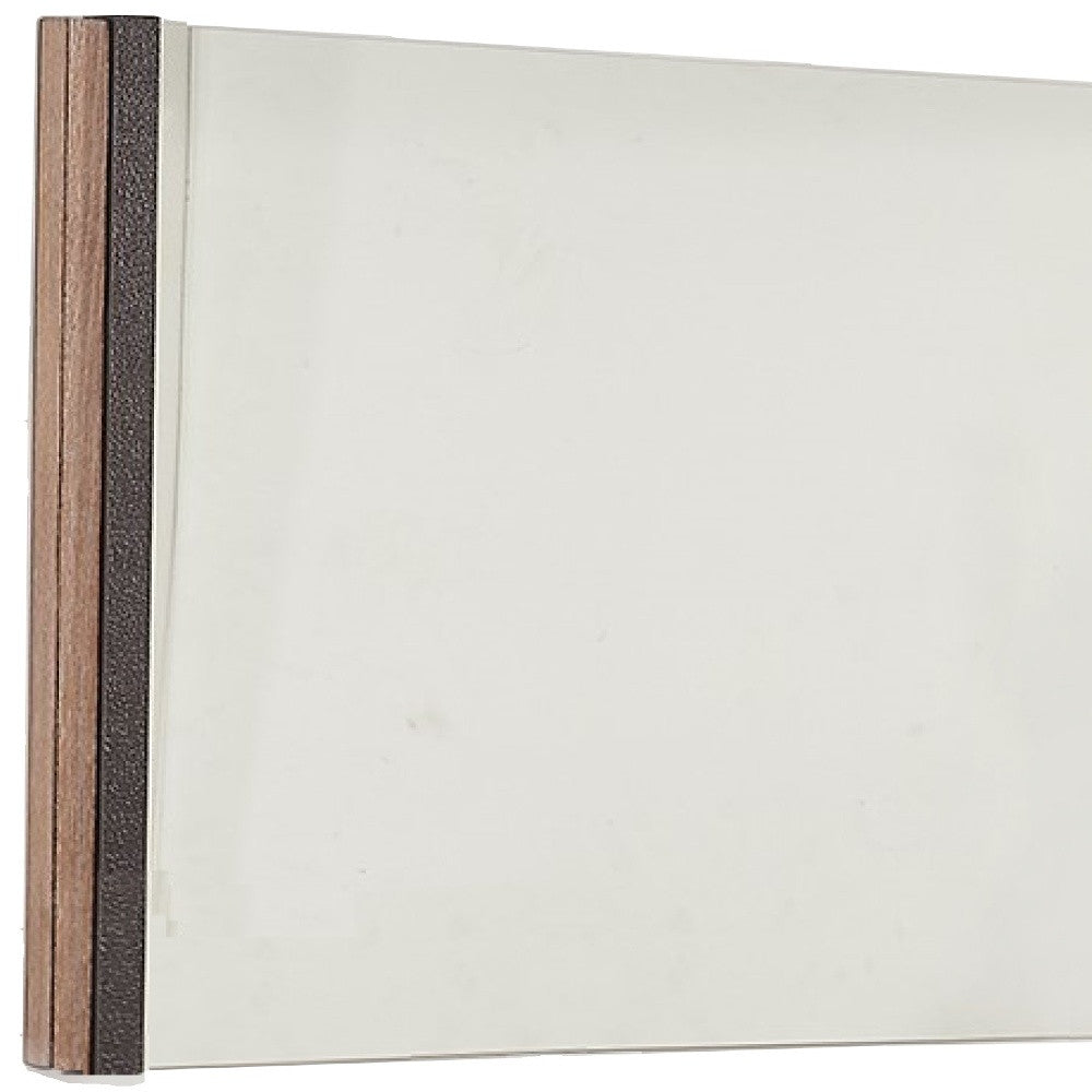 35" Natural Wood Framed Accent Mirror
