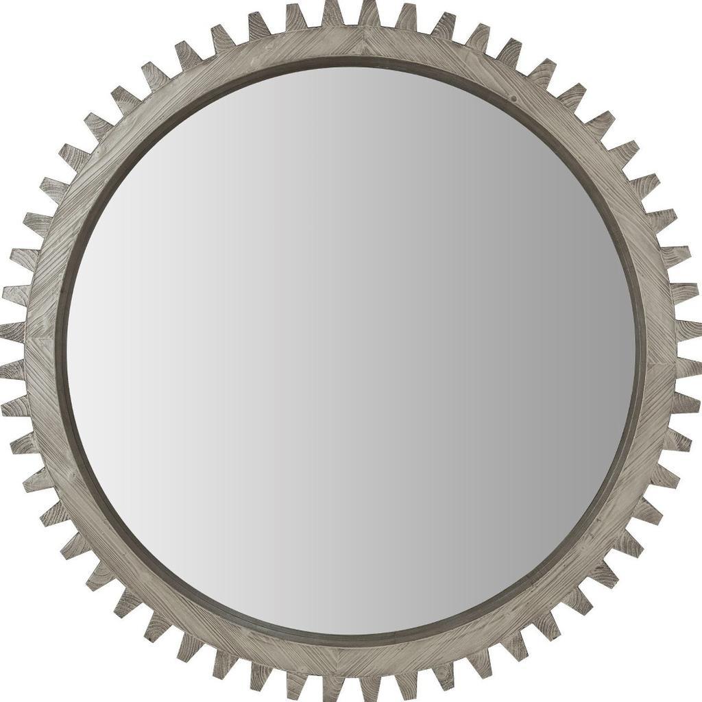 44" Silver Abstract Wood Framed Accent Mirror