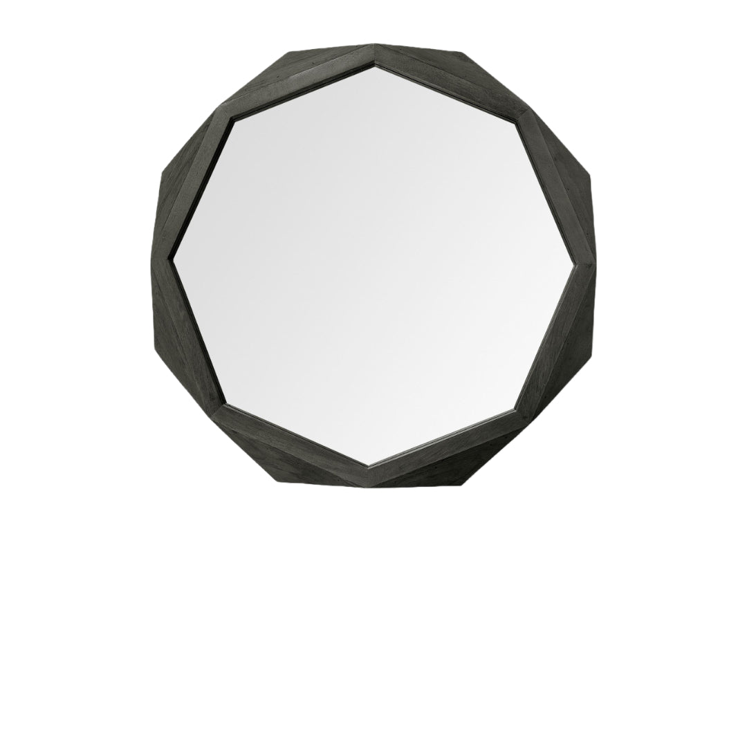 41" Black Solid Wood Octagon Framed
