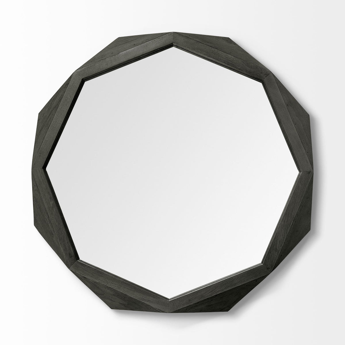 41" Black Solid Wood Octagon Framed