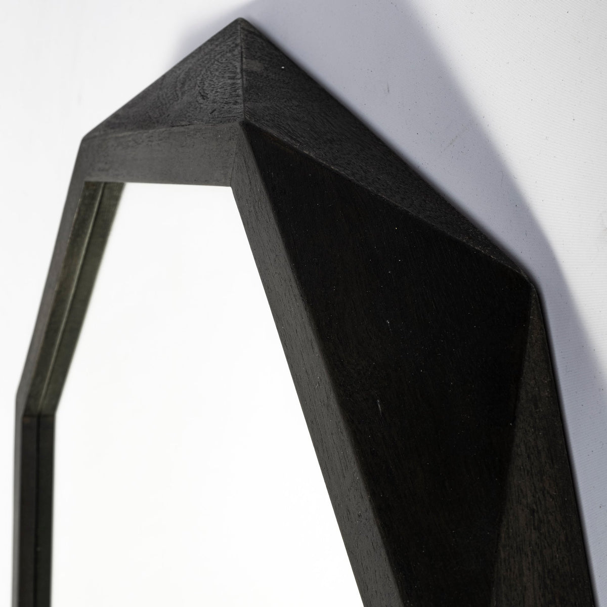41" Black Solid Wood Octagon Framed