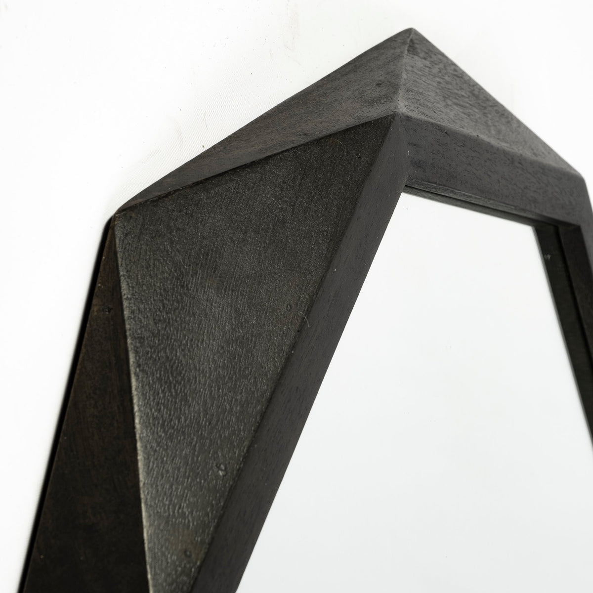 41" Black Solid Wood Octagon Framed