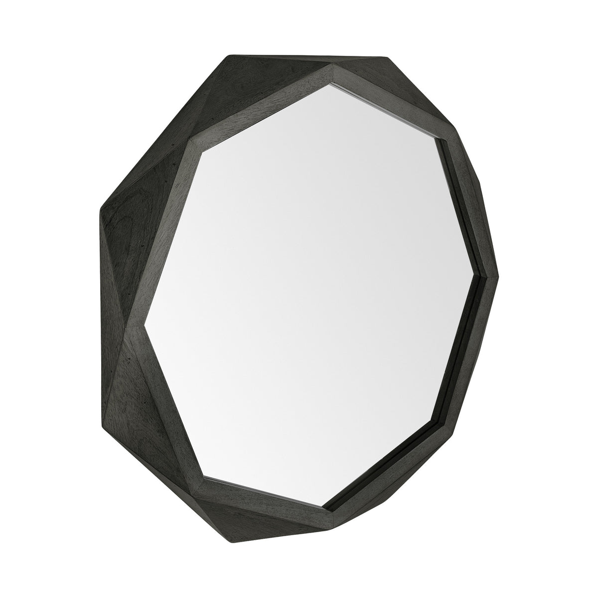 41" Black Solid Wood Octagon Framed
