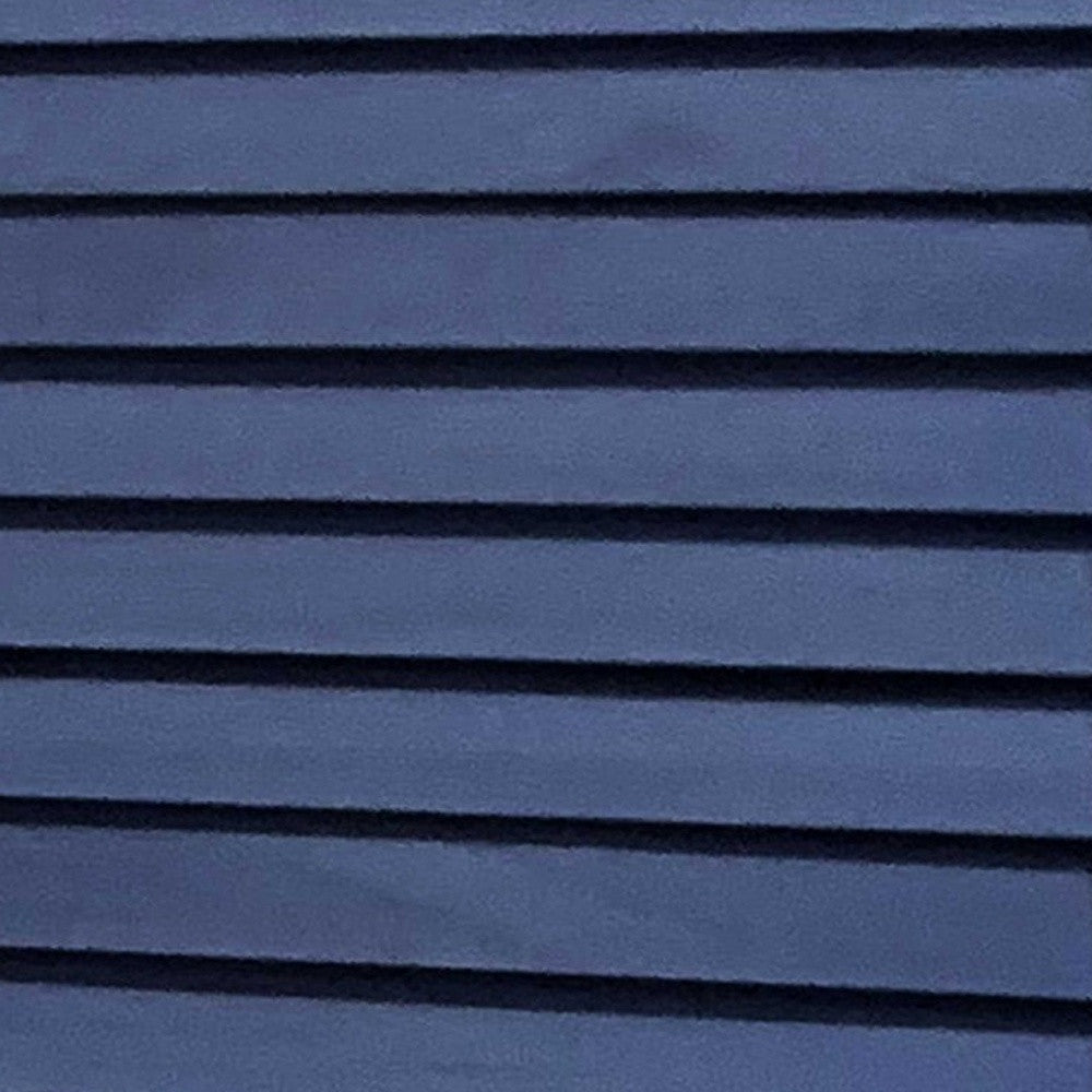 67" Dark Blue Solid Wood Folding Three Panel Screen Room Divider