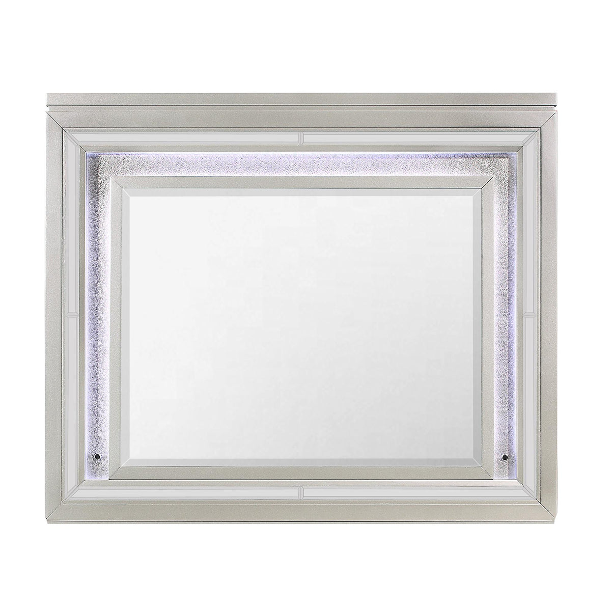 38" Champagne Wood Lighted Mounted Accent Mirror