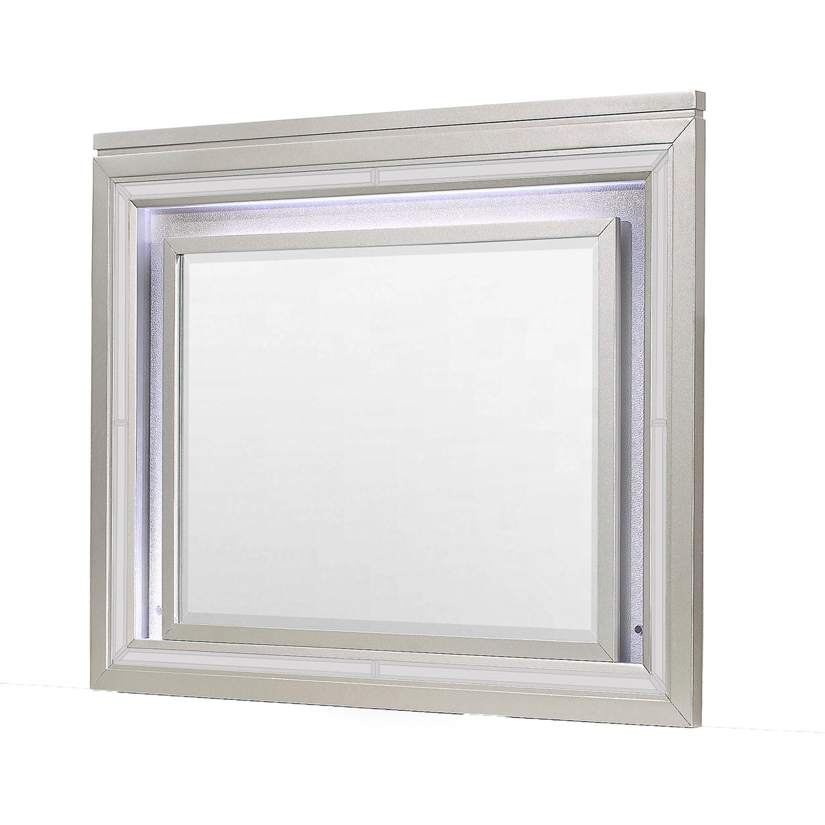 38" Champagne Wood Lighted Mounted Accent Mirror