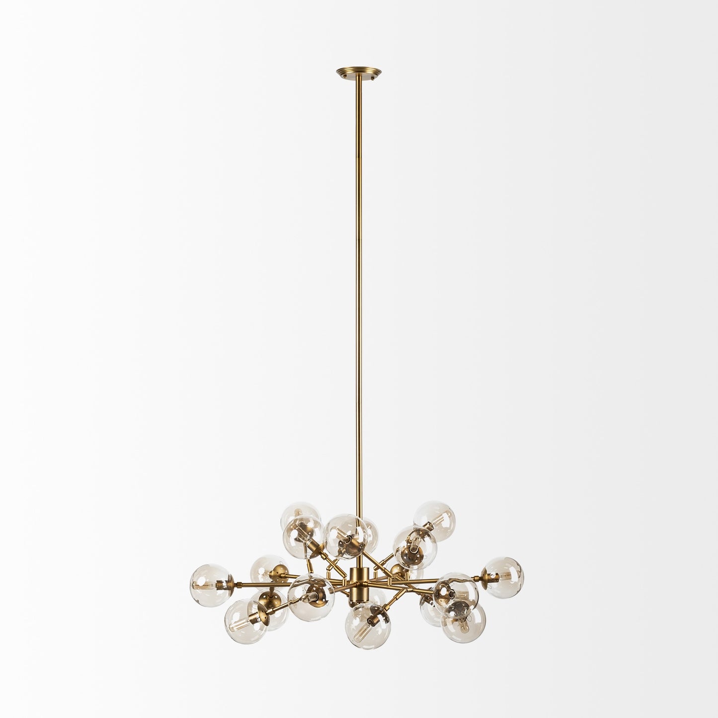 Gold Sputnik Style Eighteen Bulb Dimmable Chandelier
